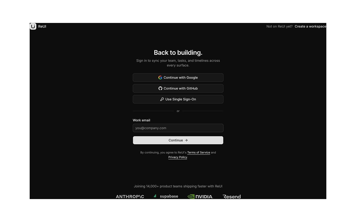 Auth blocks preview (dark)
