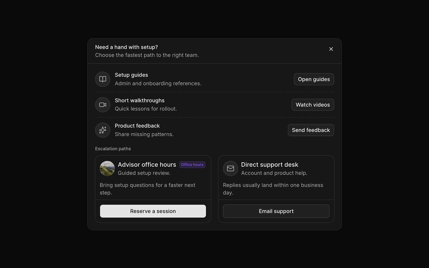 Dialog blocks preview (dark)