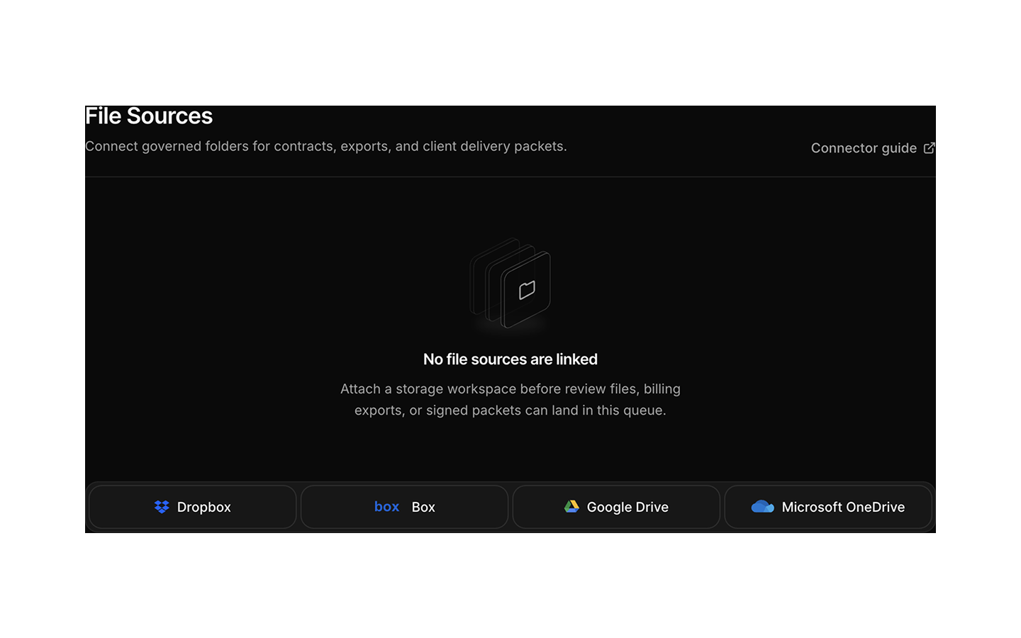 Empty State blocks preview (dark)