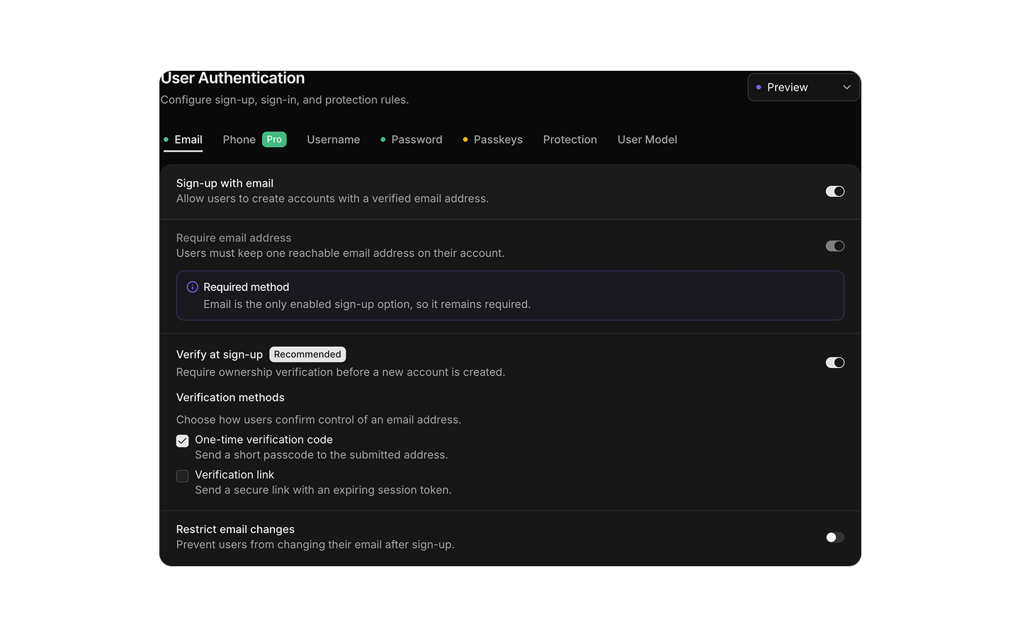 Form blocks preview (dark)
