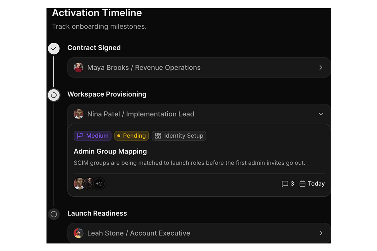 Timeline blocks preview (dark)