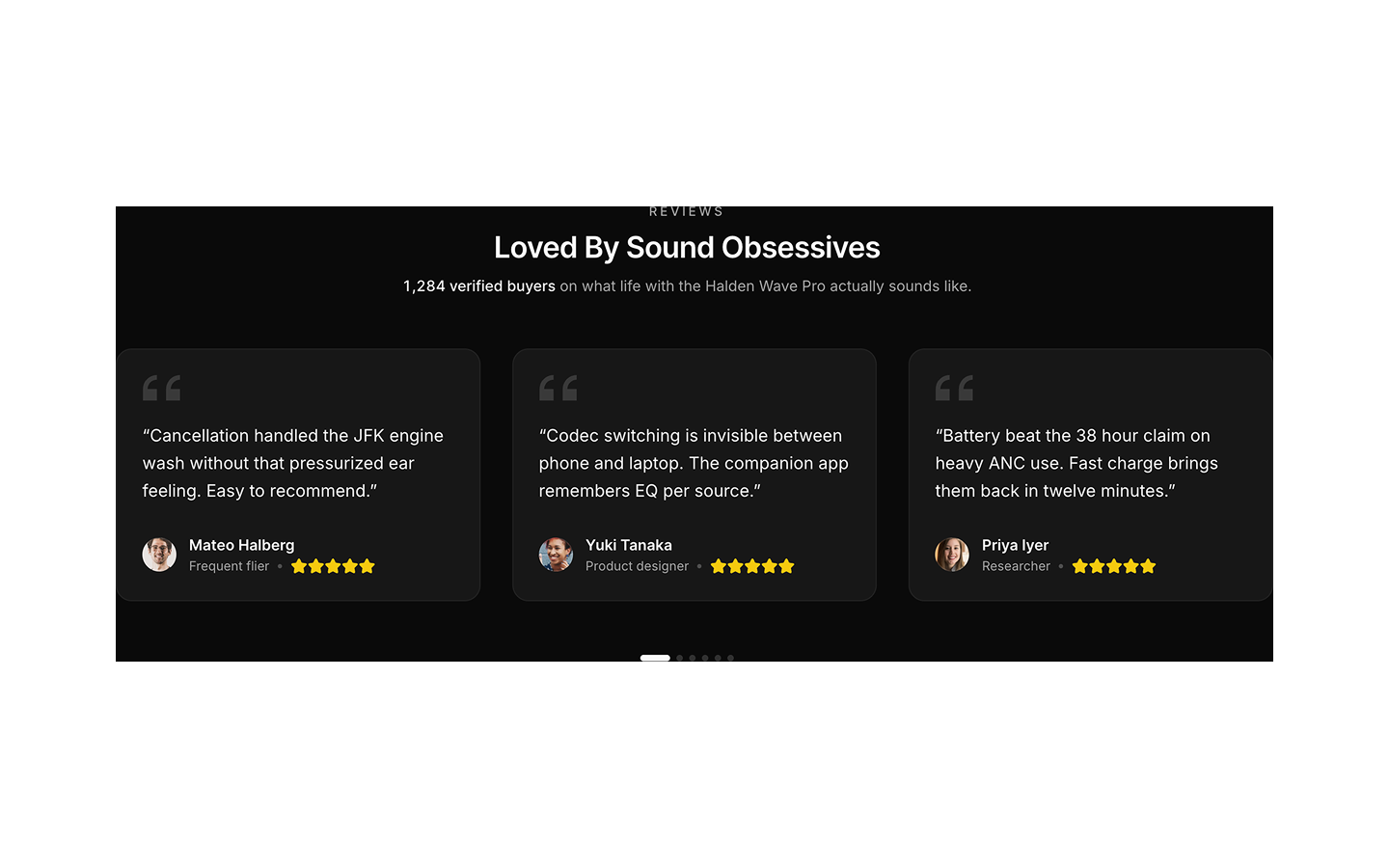 Review blocks preview (dark)