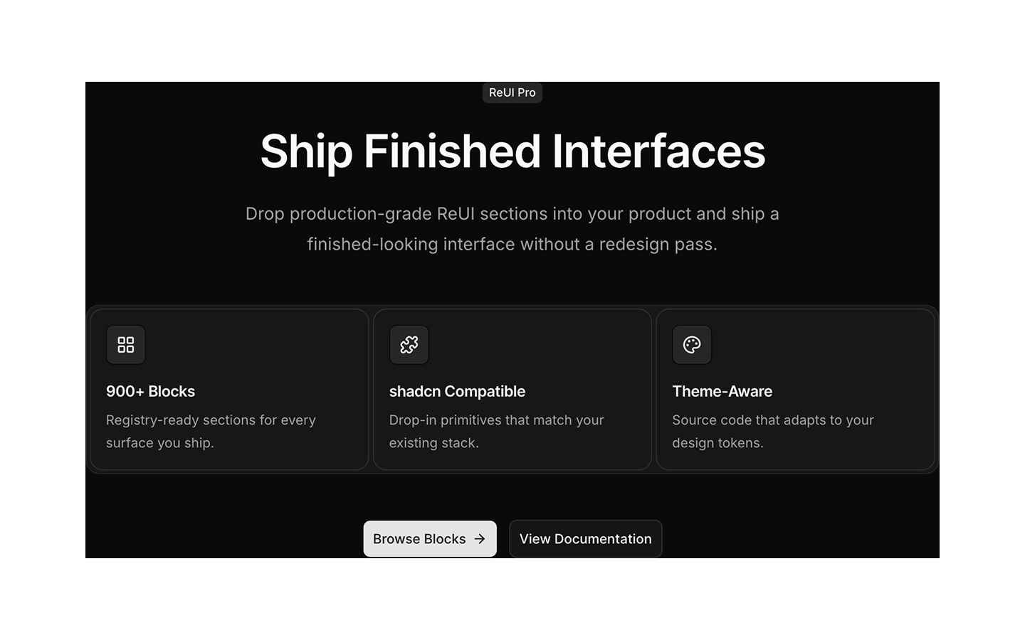 CTA blocks preview (dark)