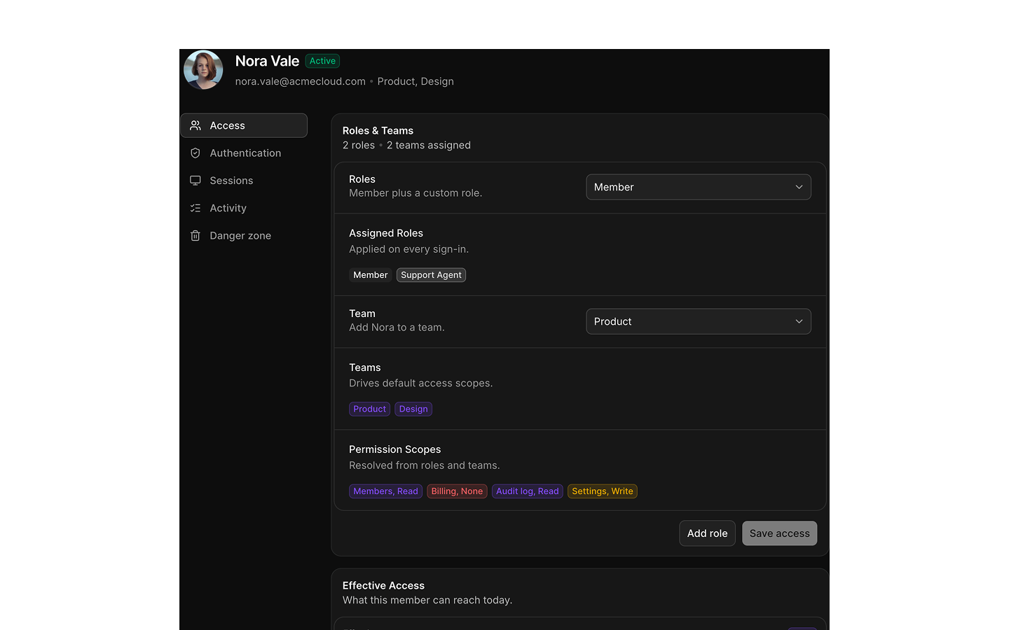 Users blocks preview (dark)