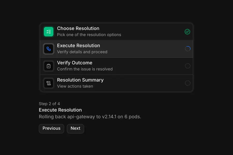 Stepper Icon Tile Rows: Stepper with icon tile rows