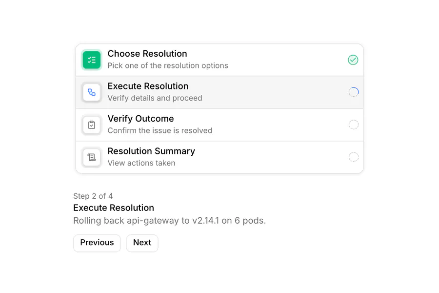 Stepper Icon Tile Rows: Stepper with icon tile rows